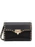 Valentino Garavani Rockstud Small Black Leather Shoulder Bag Black