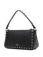 Valentino Garavani Rockstud Small Black Leather Shoulder Bag Black