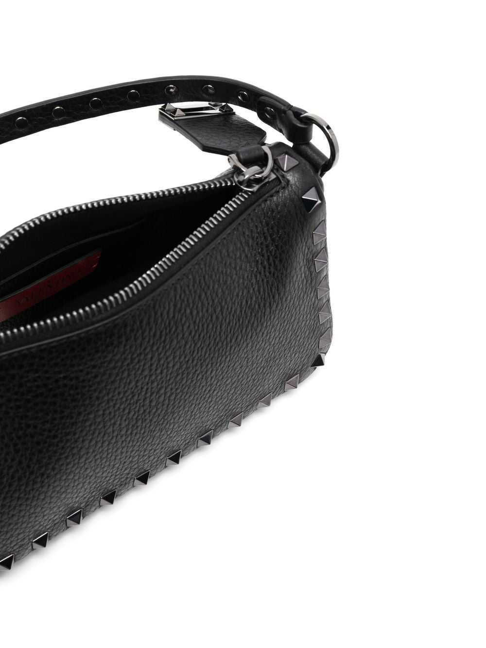Valentino Garavani Rockstud Small Black Leather Shoulder Bag Black