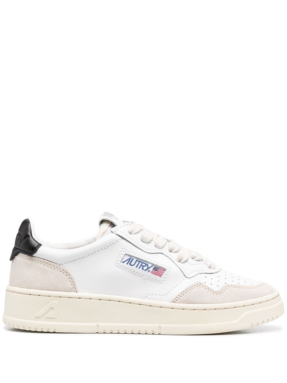 Autry Medalist Low-Top Sneakers in White and Black White