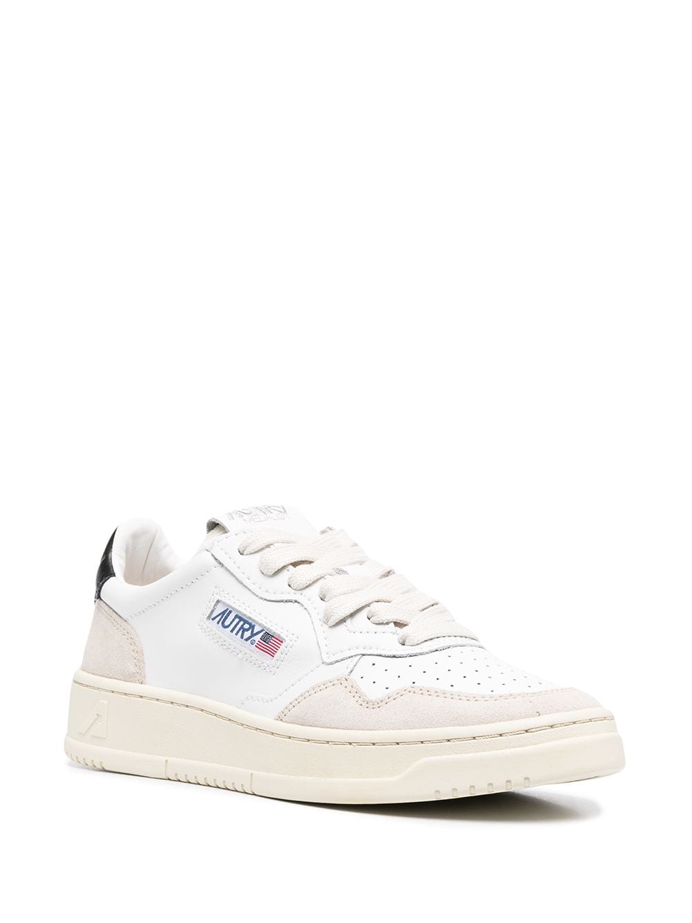 Autry Medalist Low-Top Sneakers in White and Black White