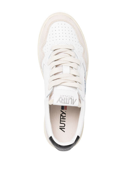 Autry Medalist Low-Top Sneakers in White and Black White