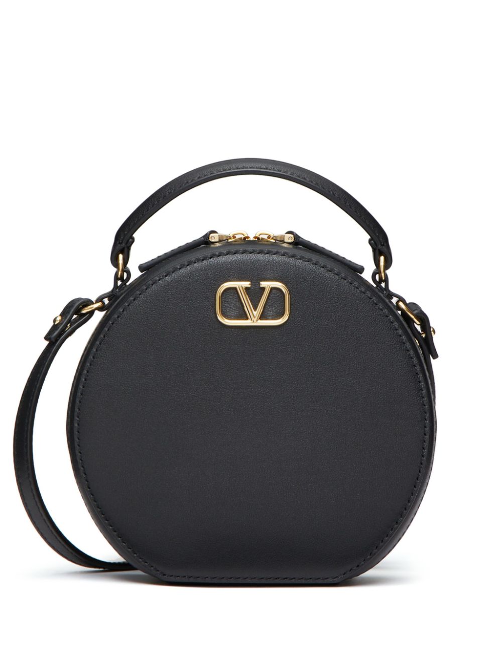 Valentino Garavani VLogo Signature Mini Leather Clutch Bag Black