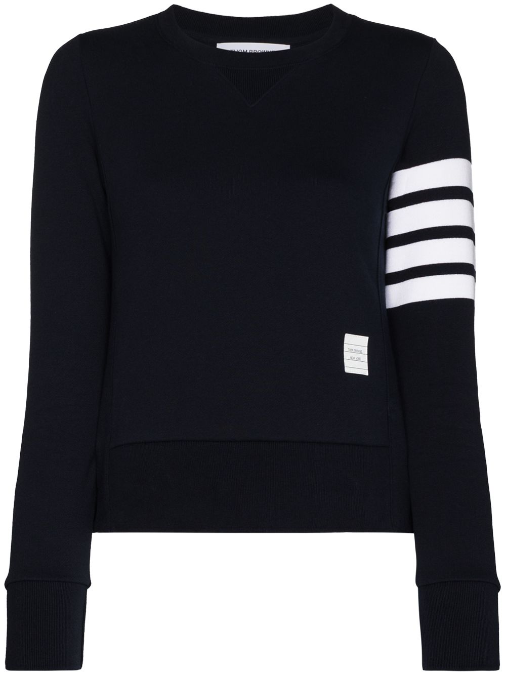 Thom Browne Signature Prussian Blue Four-Bar Stripe Cotton Sweatshirt Blue