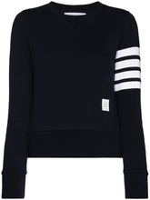 Thom Browne Signature Prussian Blue Four-Bar Stripe Cotton Sweatshirt Blue