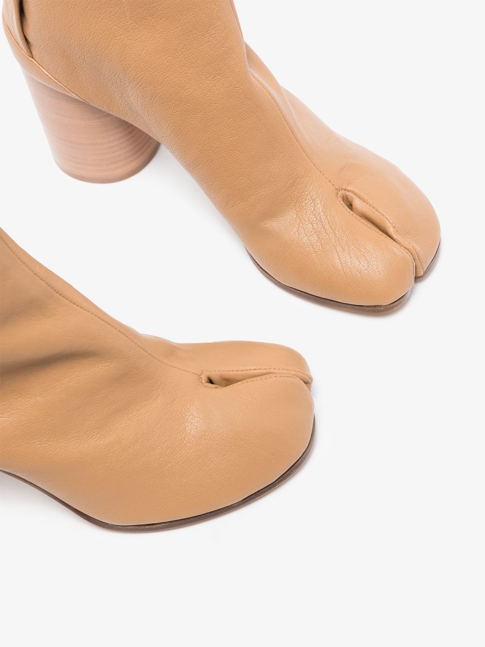 Maison Margiela Tabi Lambskin Leather Ankle Boots 80mm Leather Brown