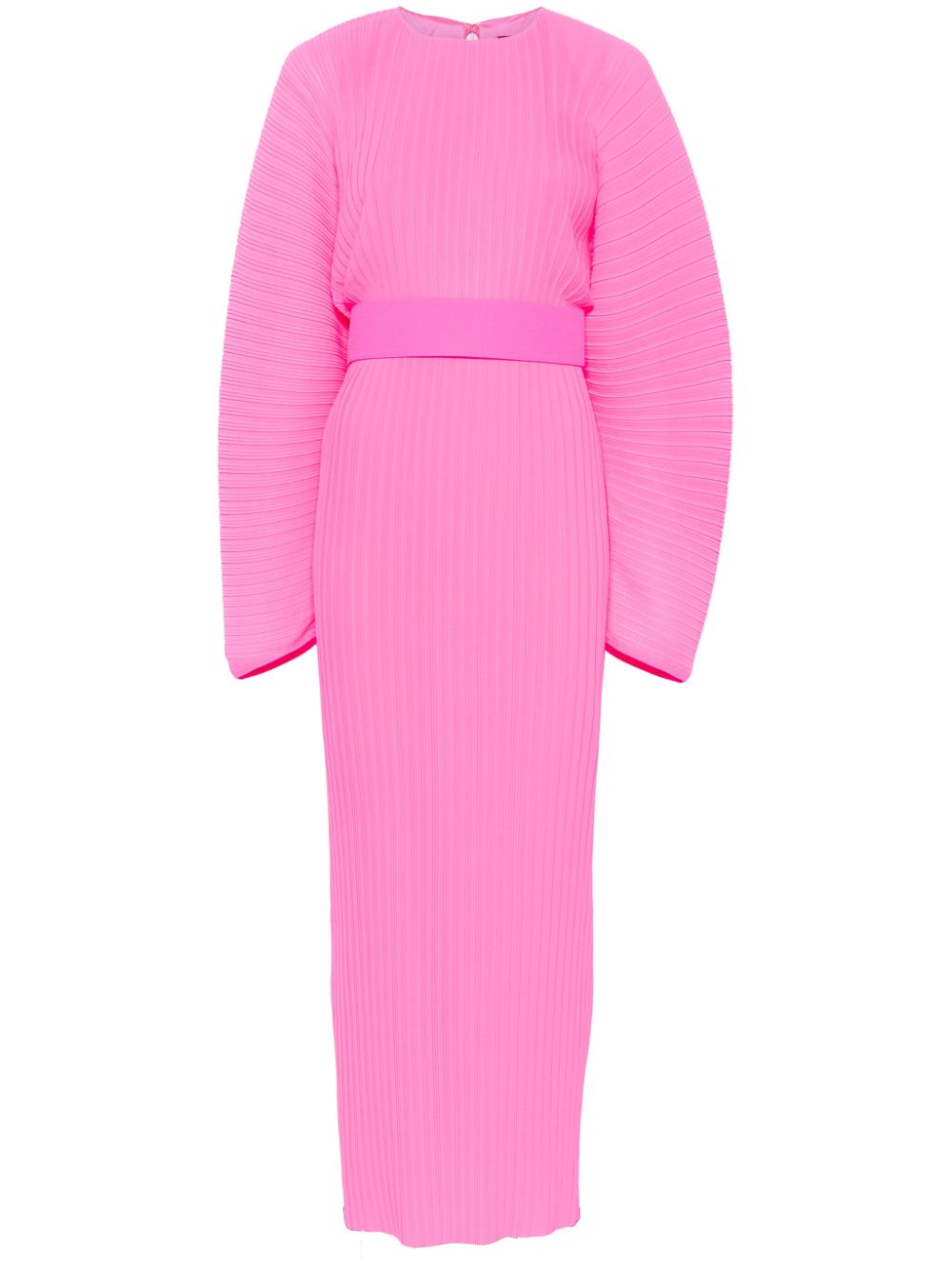 Solace London Fuchsia Long-Sleeve Belted Pencil Dress Fuchsia