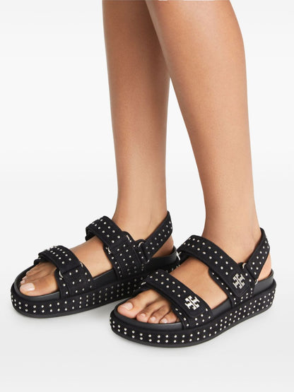 Tory Burch Kira studded suede platform sandals black
