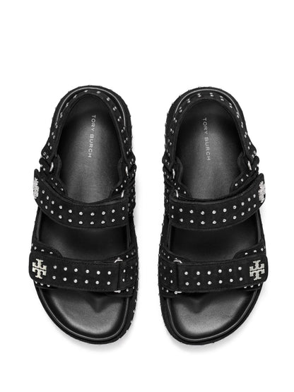 Tory Burch Kira studded suede platform sandals black