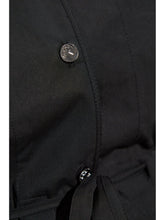 Tory Burch Belted Cotton Shirt Dress with Stand-Up Collar Black