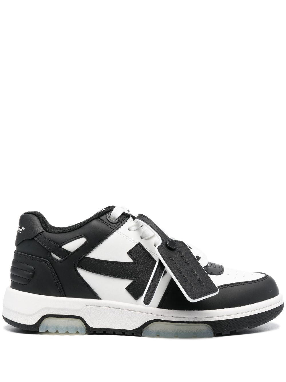 Off White Out Of Office leather sneakers in black