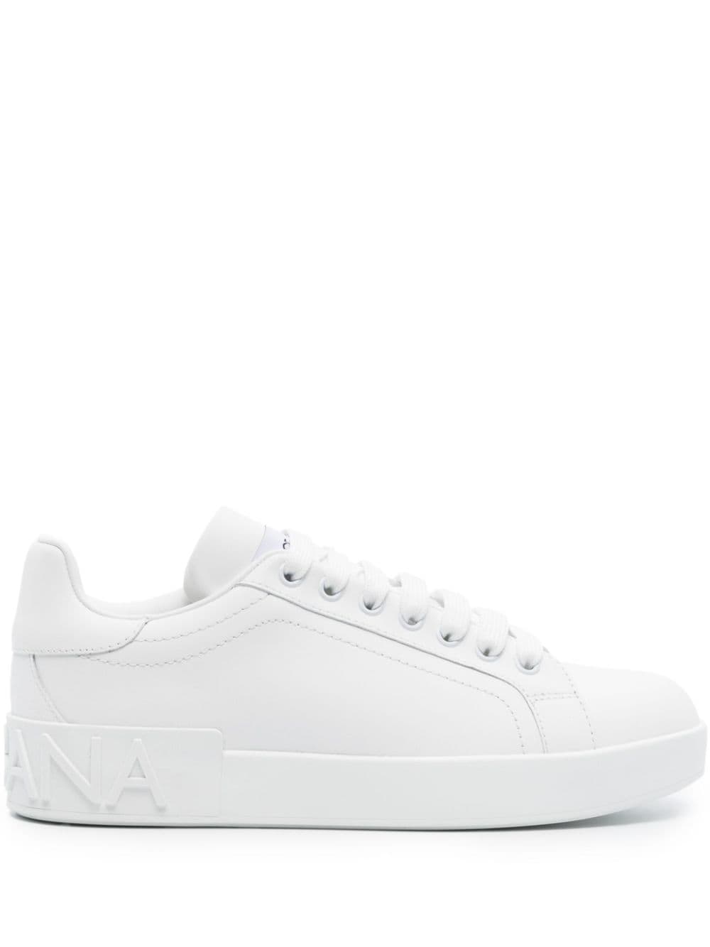 Dolce & Gabbana Portofino Smooth Grain Leather Sneakers White