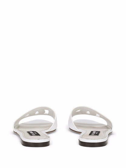 Dolce &amp; Gabbana DG Logo Leather slides White