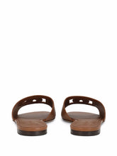 Dolce & Gabbana DG Logo leather slides Brown