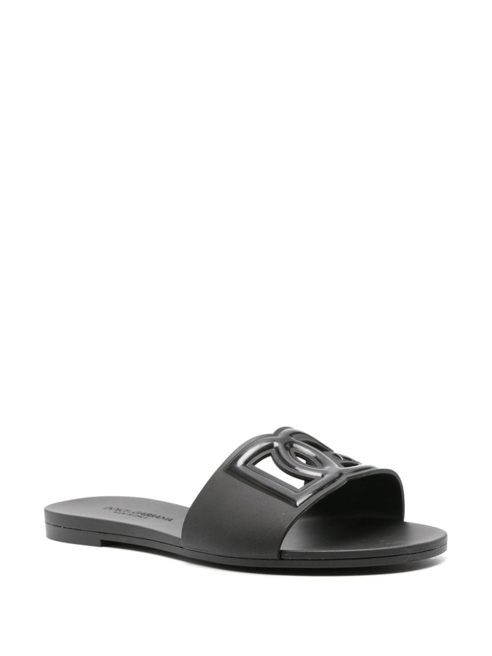 Dolce &amp; Gabbana Rubber beachwear sliders Black