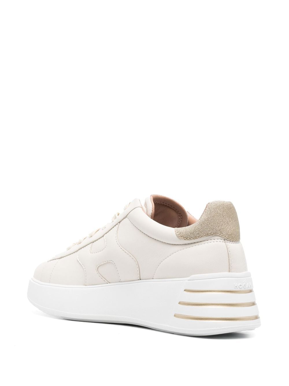 HOGAN PRE glitter-detail leather Sneakers Cream