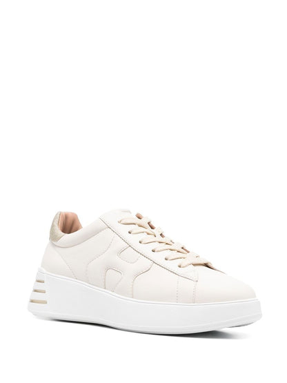 HOGAN PRE glitter-detail leather Sneakers Cream