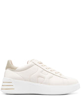 HOGAN PRE glitter-detail leather Sneakers Cream