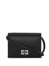Ganni Bou Logo-Plaque Recycled Leather Wallet Black