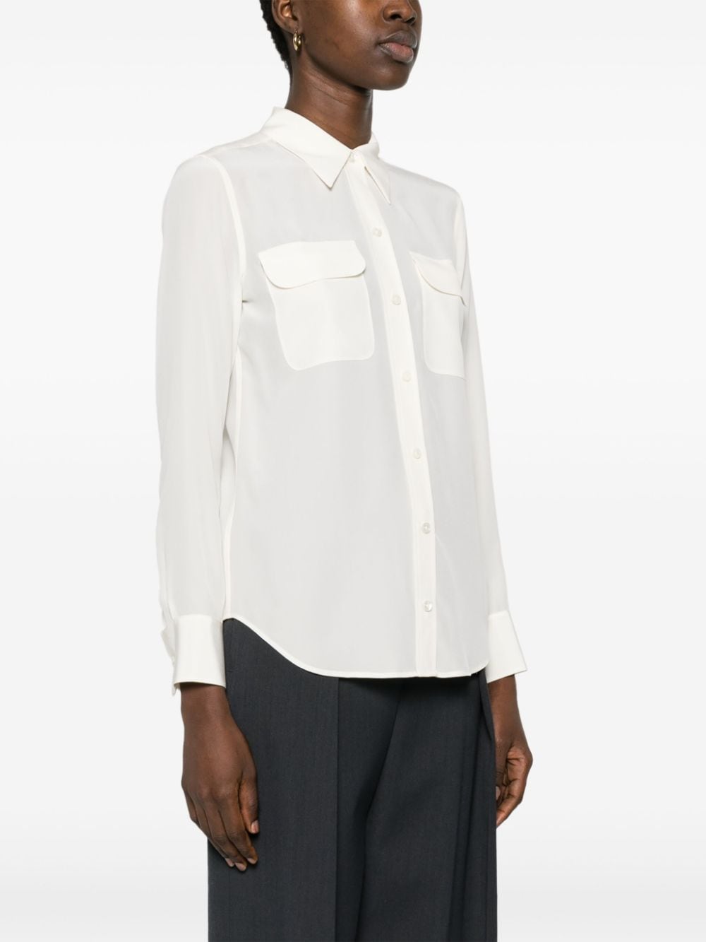 Equipment Signature Silk Shirt Cream