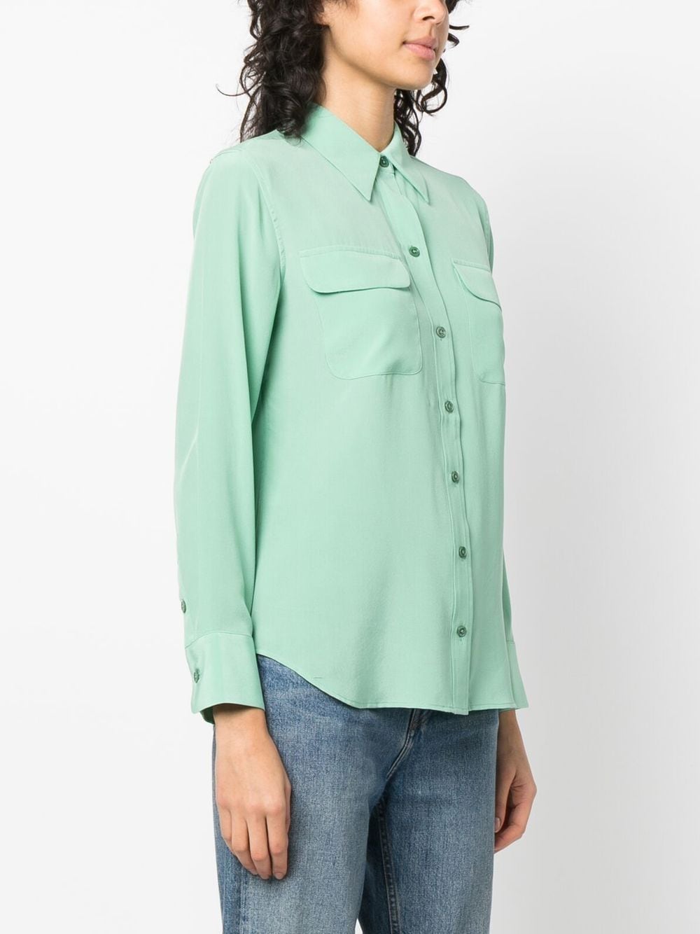 Equipment Signature Silk Shirt Green