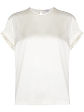 Brunello Cucinelli Silk Crew Neck Top White