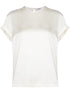 Brunello Cucinelli Silk Crew Neck Top White