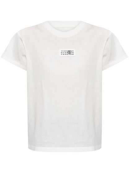 MM6 Maison Margiela white cotton signature motif T-shirts White