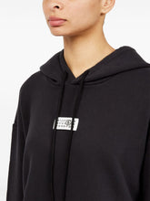 MM6 Maison Margiela Cotton Drawstring Hoodie with Raw-Cut Hem in Black Black