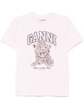 GANNI light pink Leopard T-shirt