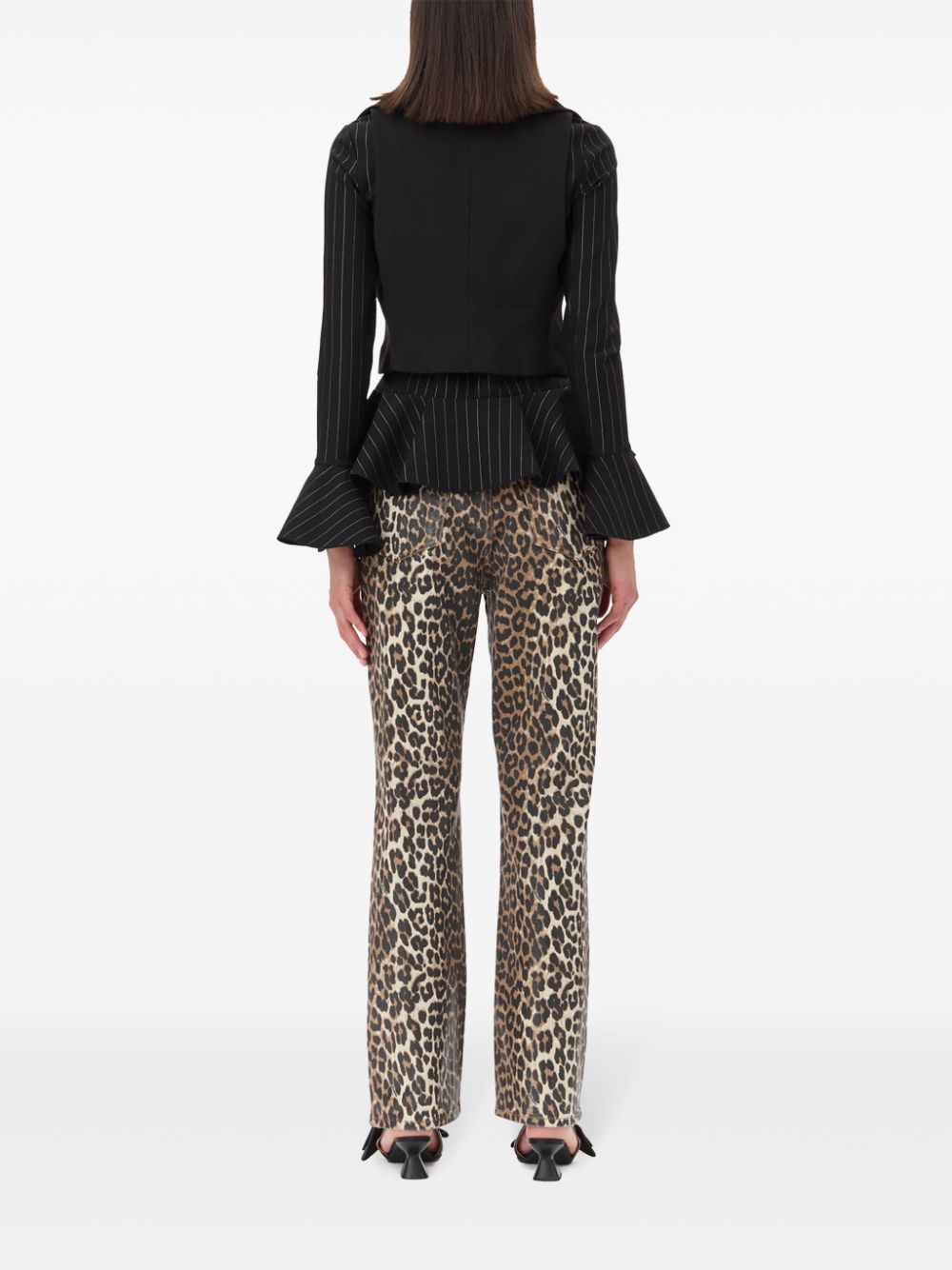 Ganni Sleeveless Crepe Zip Tank Top Black