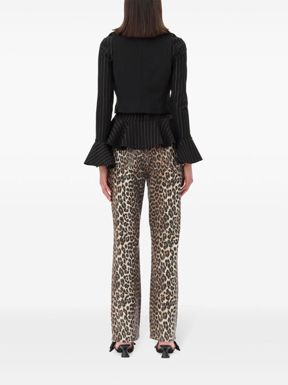 Ganni Sleeveless Crepe Zip Tank Top Black