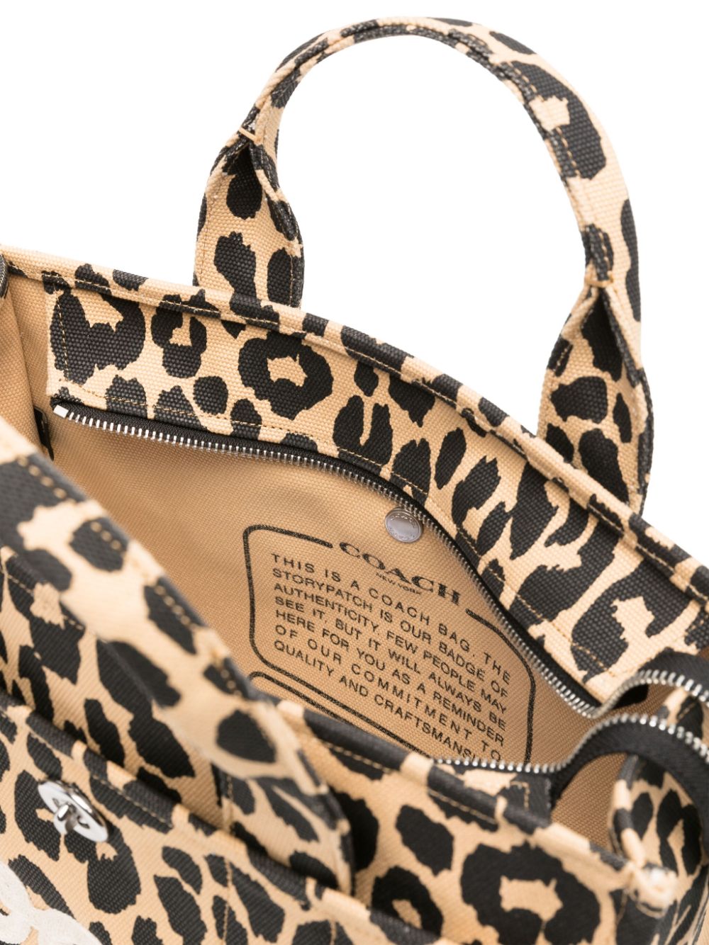 032C canvas leopard print handbag