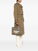 032C canvas leopard print handbag