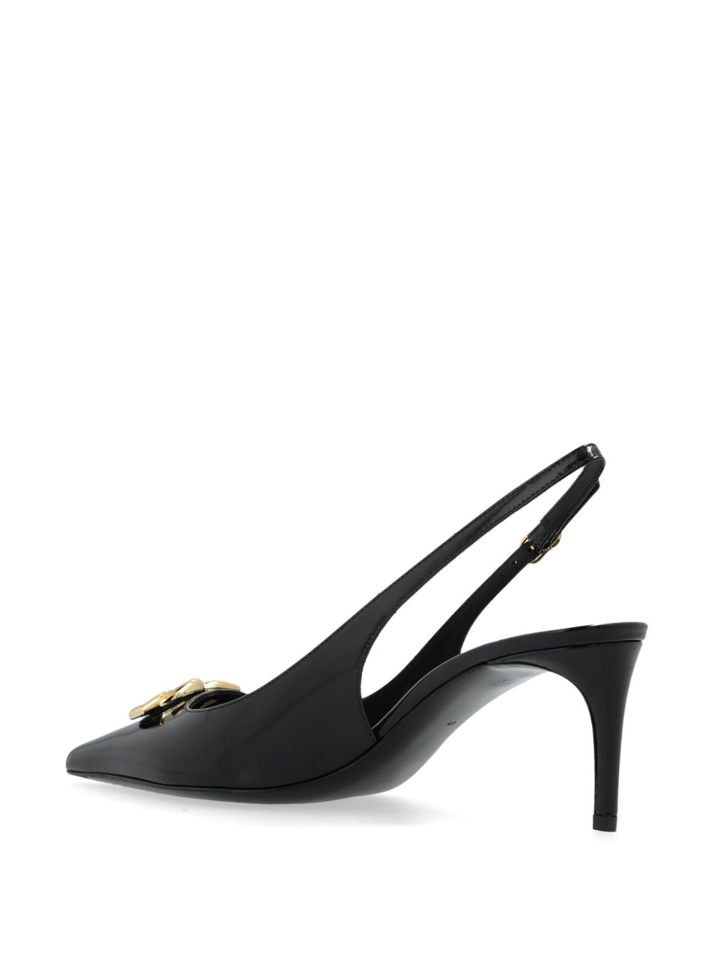 Dolce &amp; Gabbana Lollo Polished calfskin slingbacks with Heel Black