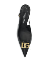 Dolce & Gabbana Lollo Polished calfskin slingbacks with Heel Black