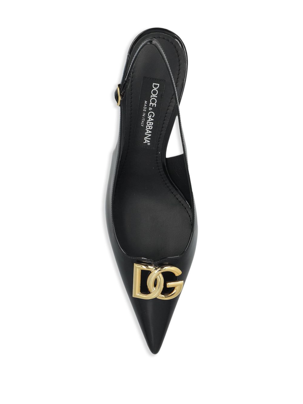 Dolce &amp; Gabbana Lollo Polished calfskin slingbacks with Heel Black