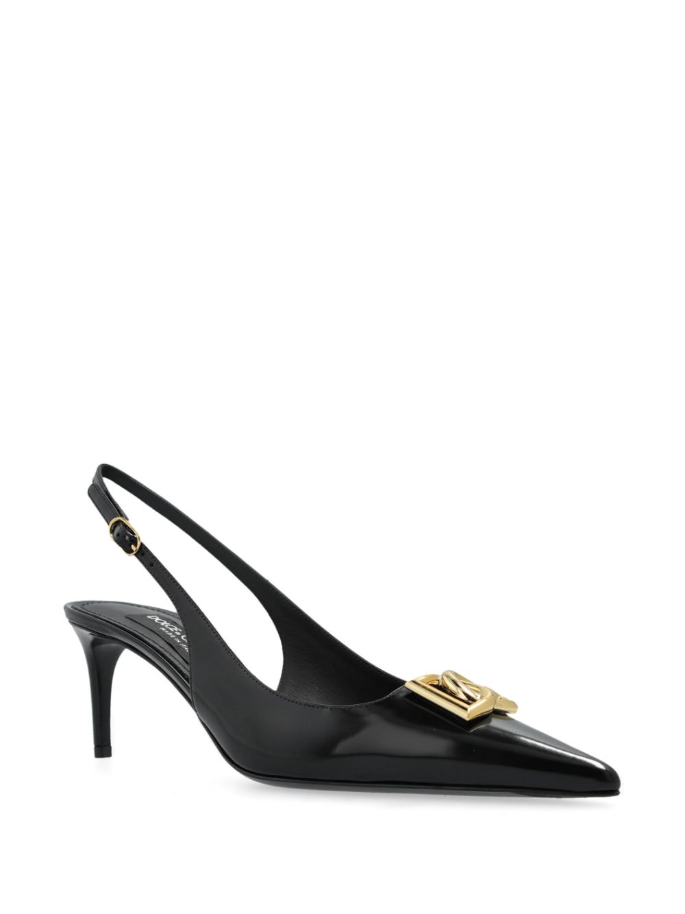 Dolce &amp; Gabbana Lollo  Polished calfskin slingbacks with Heel Black