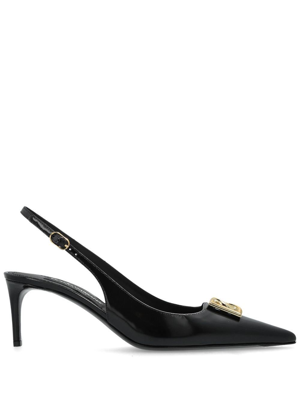 Dolce &amp; Gabbana Lollo Polished calfskin slingbacks with Heel Black