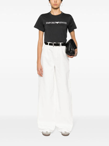 Emporio Armani Cotton Logo Print T-Shirt Blue