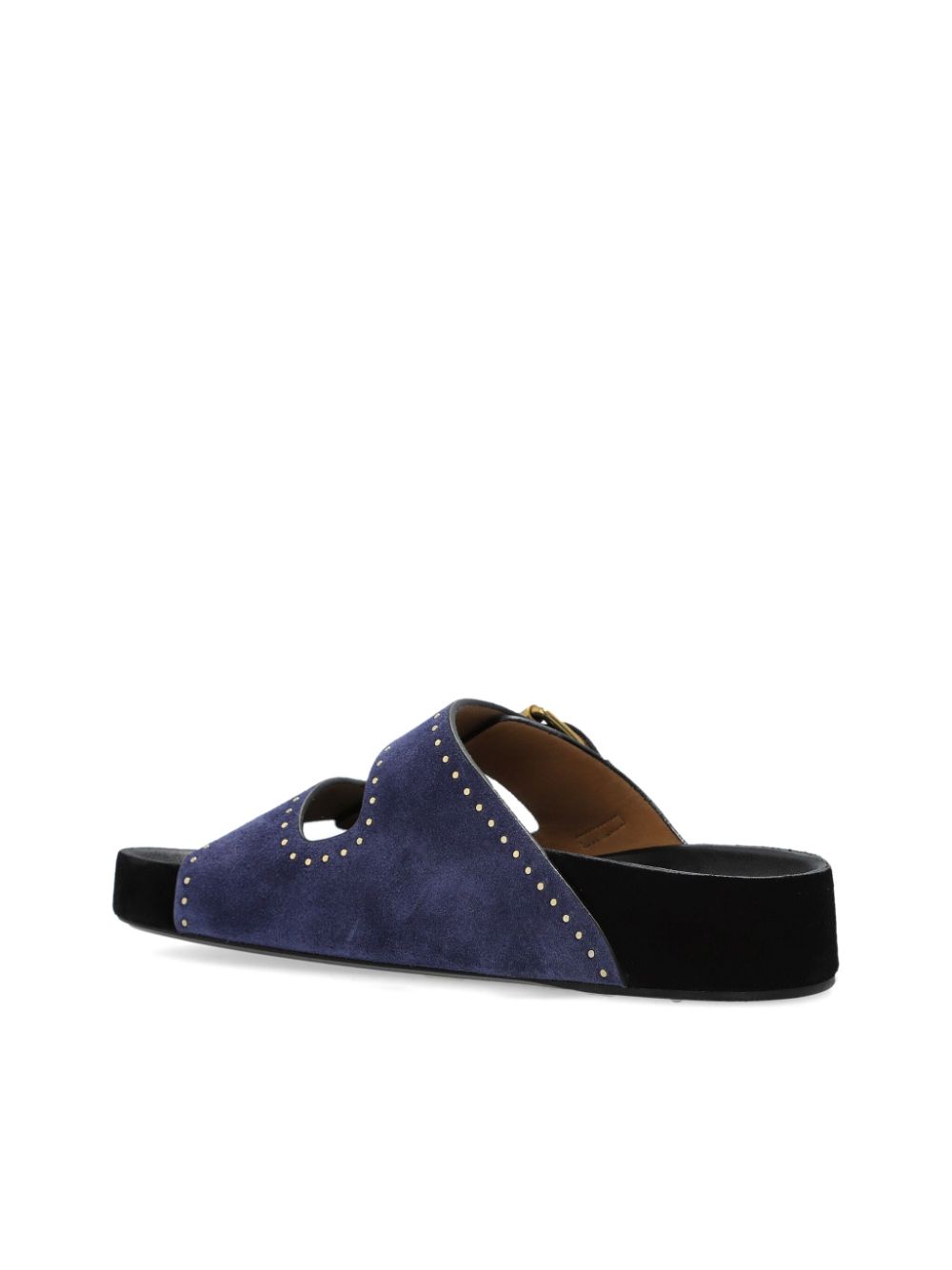 Isabel Marant Lennyo Suede Buckle-Strap Studded Sandals Blue