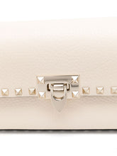 Valentino Garavani Rockstud Pebbled Calf Leather Crossbody Bag White