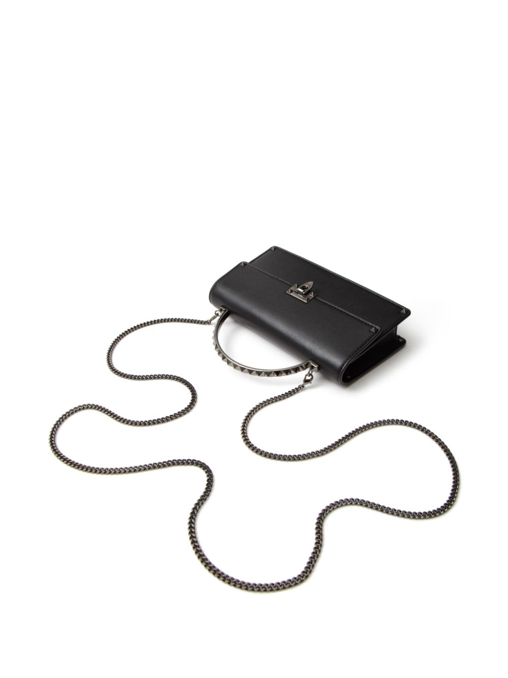 Valentino Garavani Rockstud Mini Nappa Leather Clutch Bag Black black