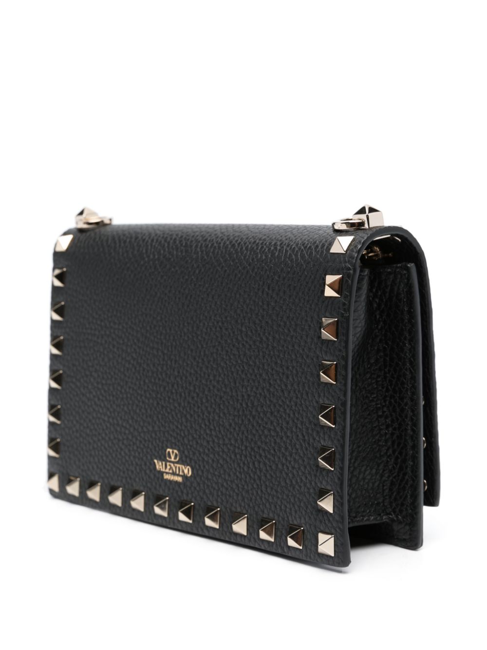 Valentino Garavani Rockstud Mini Calf Leather Clutch Bag Black