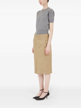 Maison Margiela High-Rise Camel Cotton-Blend Midi Skirt Camel