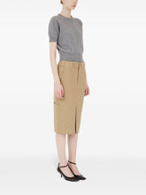 Maison Margiela High-Rise Camel Cotton-Blend Midi Skirt Camel