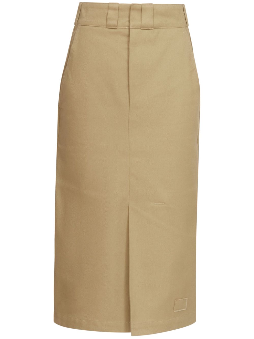 Maison Margiela High-Rise Camel Cotton-Blend Midi Skirt Camel