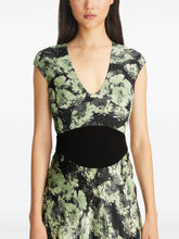 Tory Burch U-neck Viscose Mid-Length Dress Green