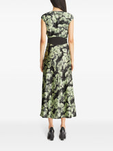 Tory Burch U-neck Viscose Mid-Length Dress Green