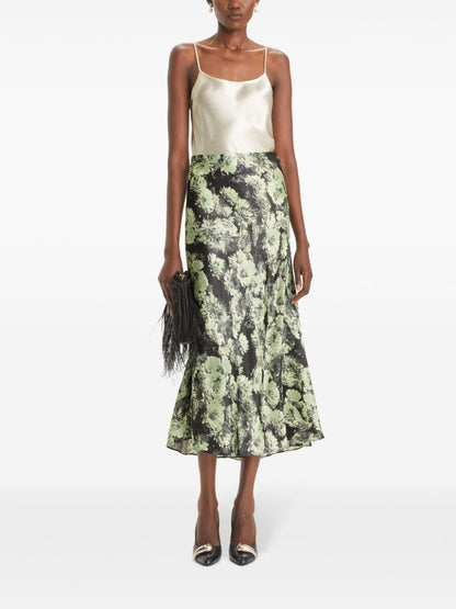 Tory Burch Printed long skirt Green